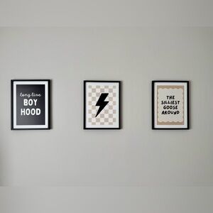 Boy Room Black and White Framed Art Set Mixtiles